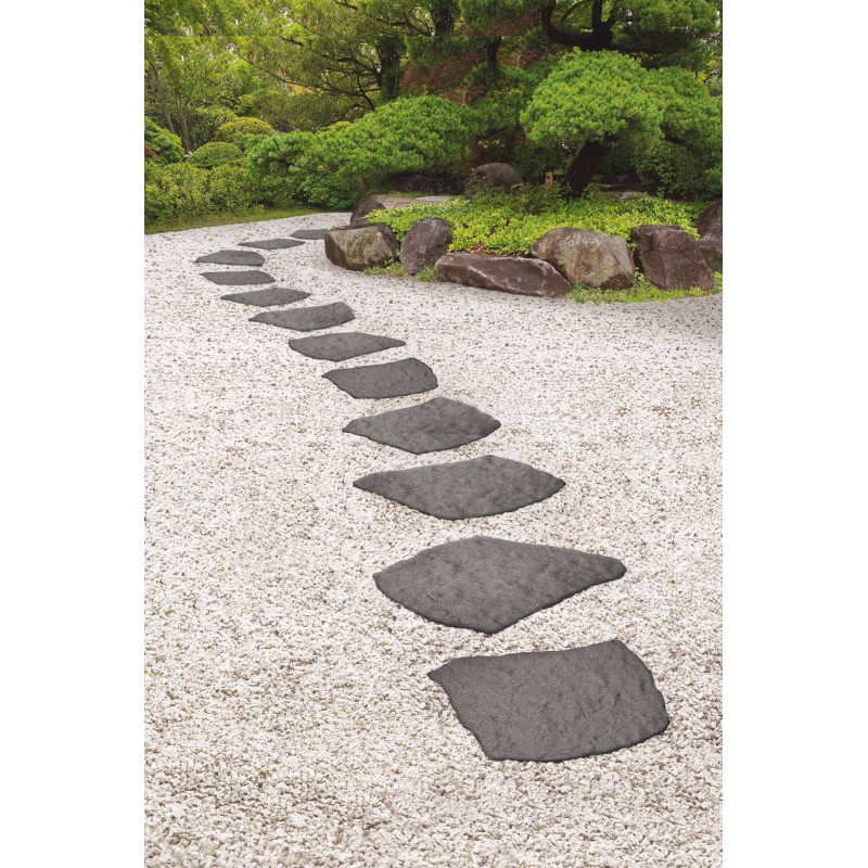 Installez des pas japonais gris en caoutchouc Jardin et Saisons