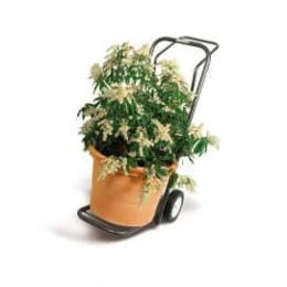 Rouleau Pour Pot De Fleurs Rond Avec Roulettes 360° - Charge 200 Kg - Diamètre Réglable 38-54.5 Cm - Pour Intérieur/extérieur - Blanc