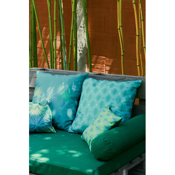 Coussin et assise pour palette 80 x 120cm vert ambiance Bali