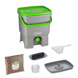 Seau de cuisine Bokashi 16 litres et sac 1 kg d’activateur de compost