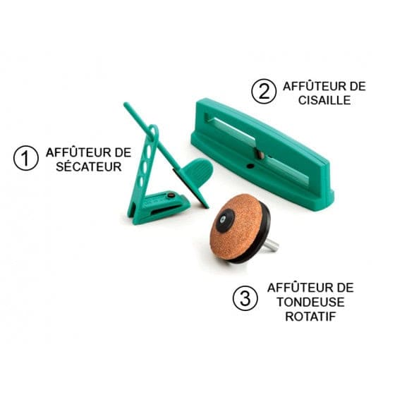 kit d'affutage complet pour outils jardin