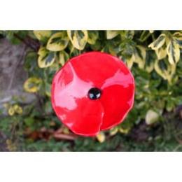 Coquelicot en céramique sur tige diamètre 10 cm