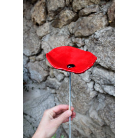 Coquelicot en céramique sur tige diamètre 10 cm