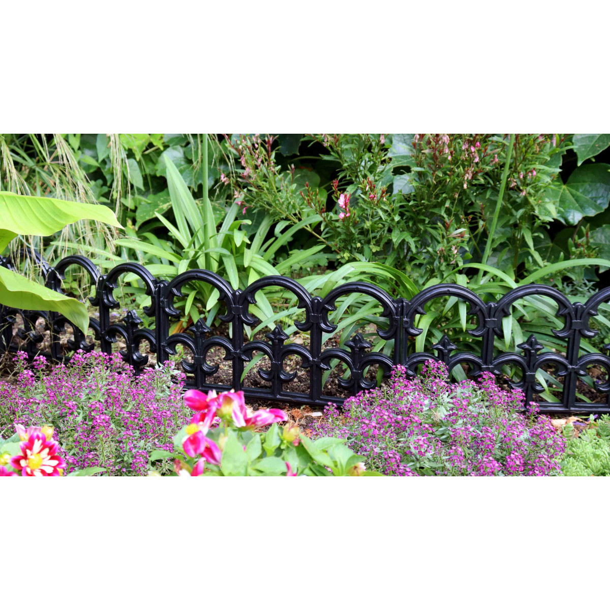 Bordure De Jardin Souple En Plastique - 10 Cm X 7,6 M, 46 Ancres Sol Incluses, Facile à Poser Sans Creuser