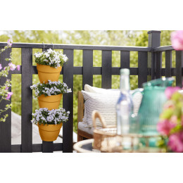 Jardinière murale verticale 3 pots fleur jaune
