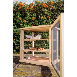 Meuble garde manger en bois 2 étagères