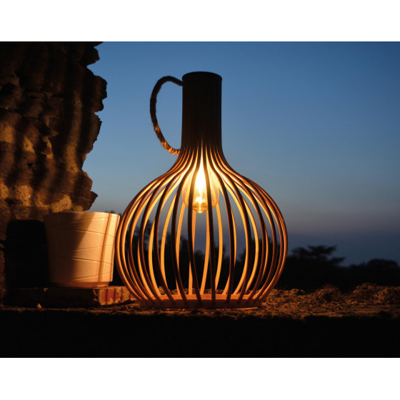 lampe solaire en bambou
