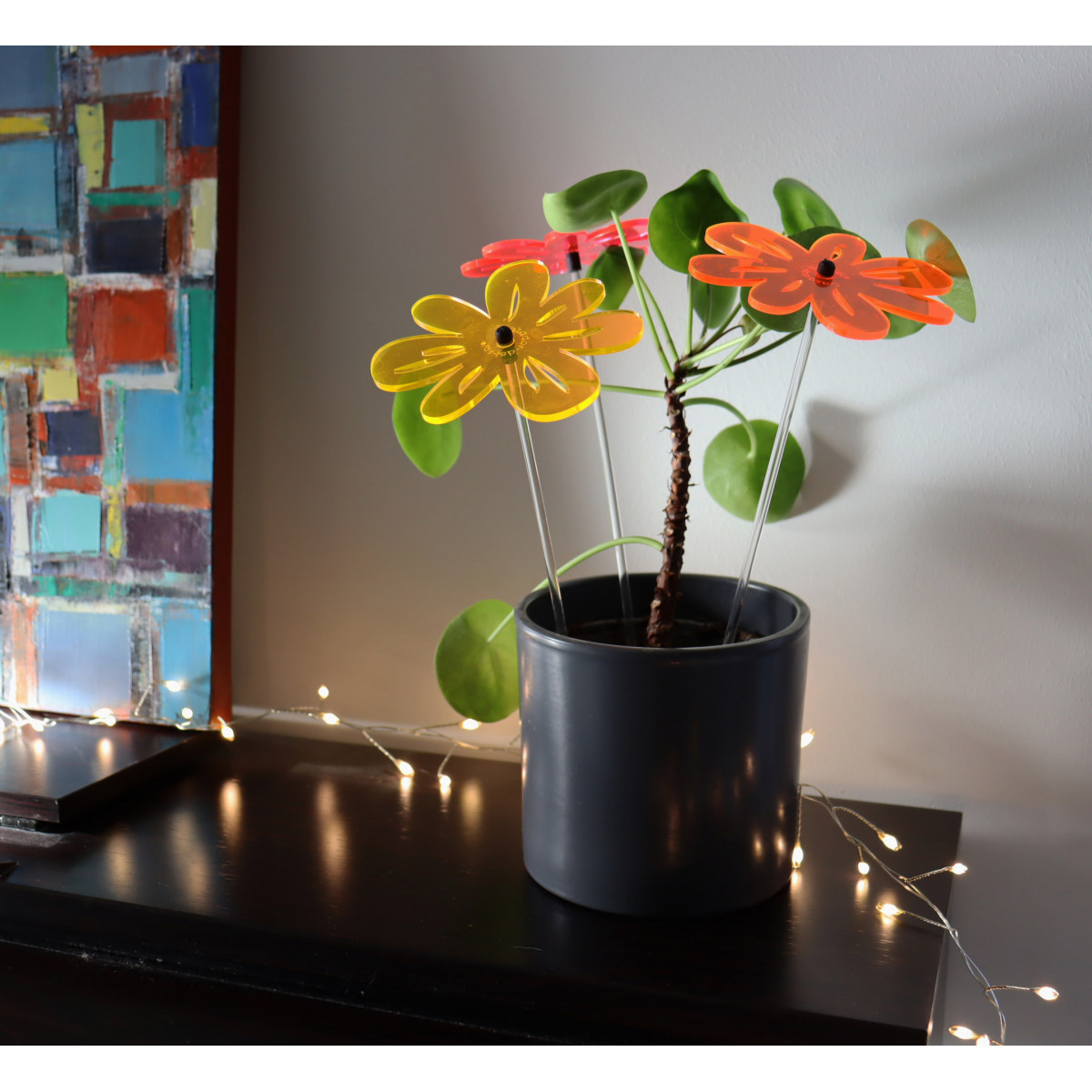 5X Grande Disque Solaire Attrape Soleil, Bouquet de Soleil avec 5 Ornement  de Jardin Décoratifs 75cm de Haut, Cadeau pour Chaque Jardin