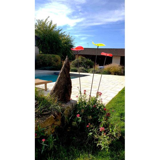 attrape soleil de jardin au bord de la piscine