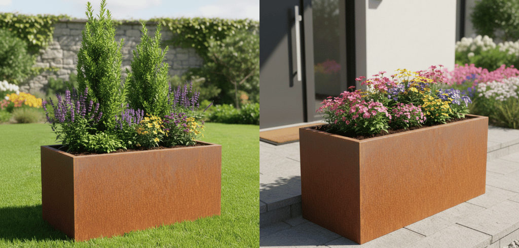 jardiniere en acier corten