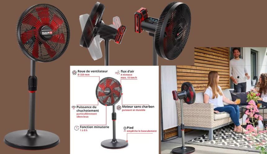 Un ventilateur sans fil sur pied 